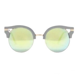 Joe’s Jeans Round Cat Eye Sunglasses Satin Gold JJ 6035/61